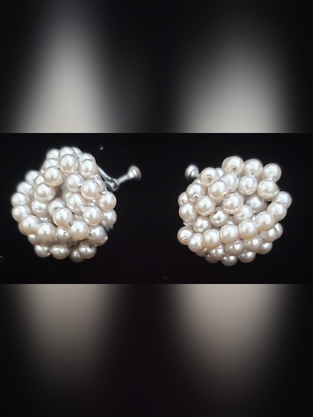 Vintage White Beaded Earrings
